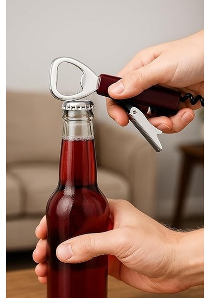 Store Paslanmaz Çelik Türbişonlu Şarap ve Şişe Açacağı – Ergonomik Kolu ve Dişli Mekanizmalı, Kolay Kullanım, (Siyah) modelleri
