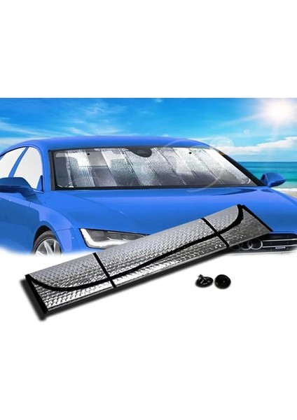 Oto Ön Cam Araba Güneşliği Katlanabilir Dışı Alüminyum Metalize Arası Balonlu Katlanabilir Güneşlik (130 * 60) indirimleri