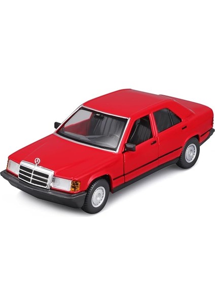 Mercedes 190E (1987): 1:24 Ölçeğinde Model Araba, Hareketli Kapılar, Kırmızı (18-21103R)