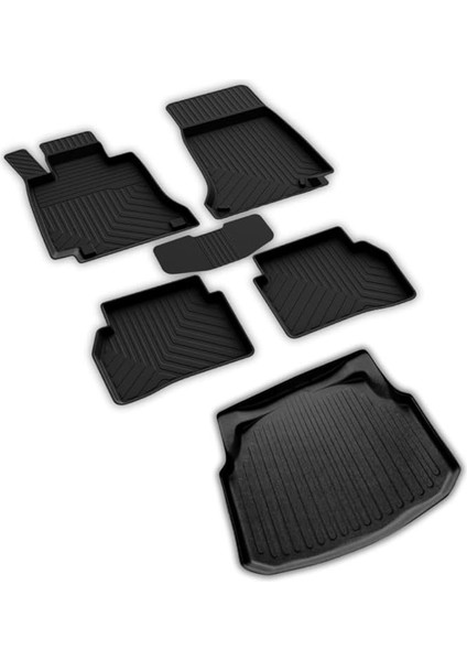 Autoaccessories Mercedes C W204 ile Uyumlu 4d Paspas ve Plastik Setli 3D Bagaj Havuzu 2007 2013