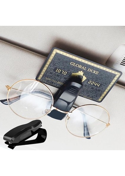 Içi Gözlük Tutucu Kart Tutucu Minimalist Yaylı Klips Oto Gözlük Tutucu Siyah