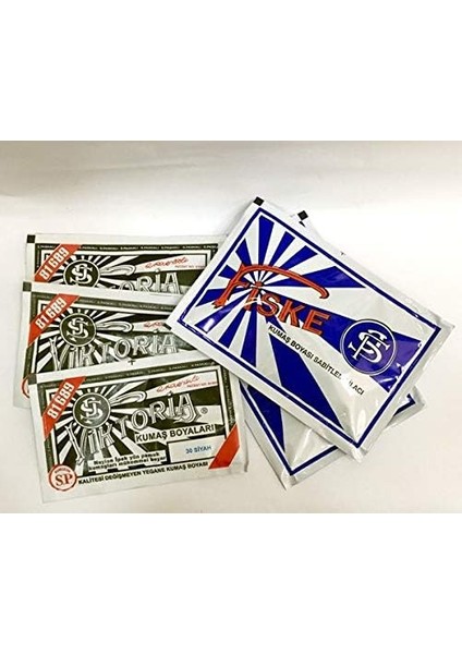 Adet Viktoria Kumaş Boyası Kot Boyası Siyah + 2 Adet Fiske ( Sabitleştirici )