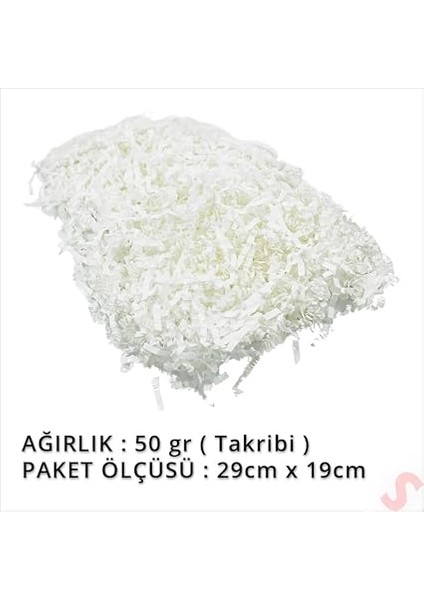 Bebek ve Parti Zikzak Kırpıntı Kağıt Paketleme Dolgu Malzemesi, 50 gr - Beyaz fiyatları