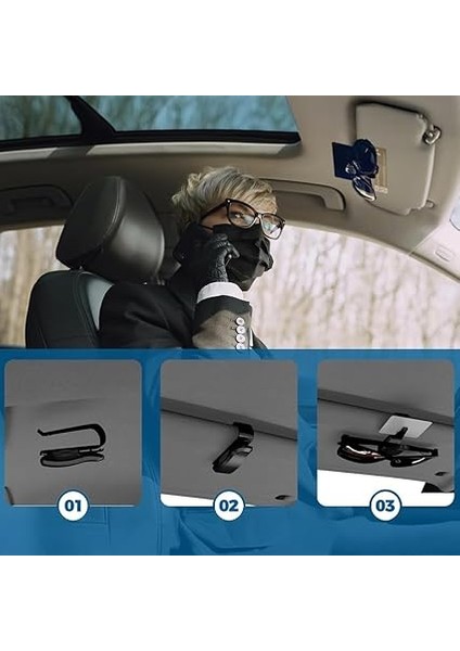 Içi Gözlük Tutucu Kart Tutucu Minimalist Yaylı Klips Oto Gözlük Tutucu Siyah indirimleri