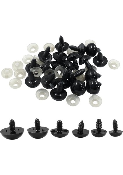 Amigurumi Kilitli Göz Saf Siyah 6 mm 100 Çift