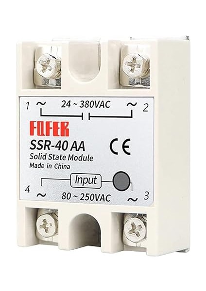 Ssr Röle 40A Ac 24-380V Tek Fazlı Solid State Röle Elektronik Anahtar Termostat Resiztans Motor Lamba Makine