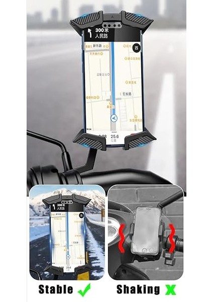 250 Için Karbon Darbe Emici Titreşim Engelleyici Motosiklet Telefon Tutucu indirimleri