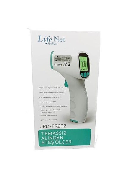 Net Medikal Temassız Ateş Ölçer Kızıl Ötesi ve Alından Termometre JPD-FR202 Turkuaz fiyatları