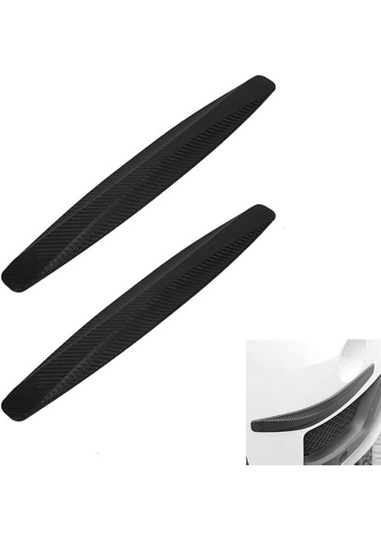 Concept Karbon Desenli Esnek Tampon Koruma Bandı Ön Veya Arka Tampon Koruyucu Şerit Yumuşak Bant Araba Tampon Köşe Koruyucusu Sürtünme ve Çarpışma Önleyici, 2'li Set (Siyah)