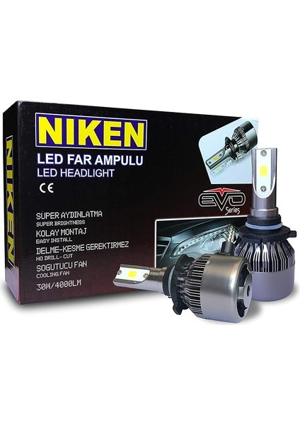 H7 LED Xenon Far Aydınlatma Seti Şimşek Etkili 8000LM