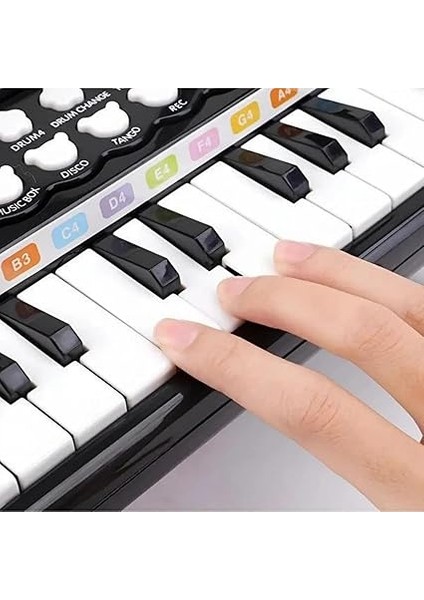 Mp3 Çalar Özellikli 24 Tuşlu Mikrofonlu Mini Piyano Jak Girişi Harici Hoparlör (Beyaz) indirimleri