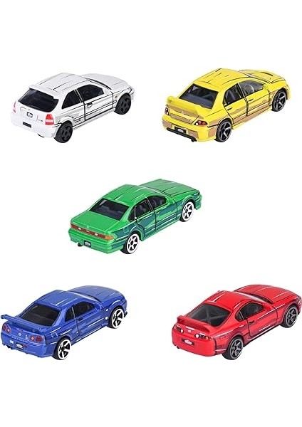 - Araç Seti Japon Serisi (5 Araba) - 5 Adet Metal Oyuncak Araba, Anime Tarzı, Her Biri 7,5 Cm, Koleksiyoncular ve 3 Yaşından Büyük Çocuklar Için, Serbest Hareket, Süspansiyon ve Açılacak fiyatları