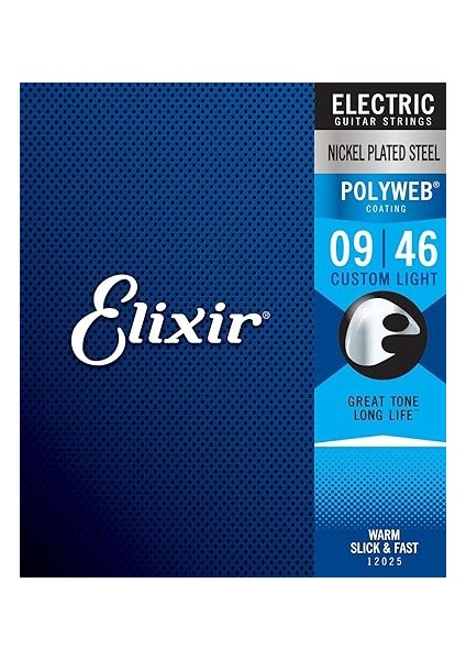 Polyweb® Kaplamalı Elektro Gitar Telleri, Custom Light (.009-.046) fiyatları