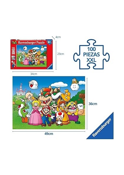 129928 100 Parçalı Puzzle Süper Mario, Çok Renkli indirimleri