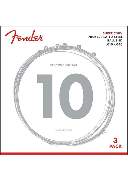 Çamurluk Süper 250 Dize Seti - 250R 3 Kümeler (010/046) Paketi - Nikel Kaplama Çelik - Top Uçlar, 0730250310