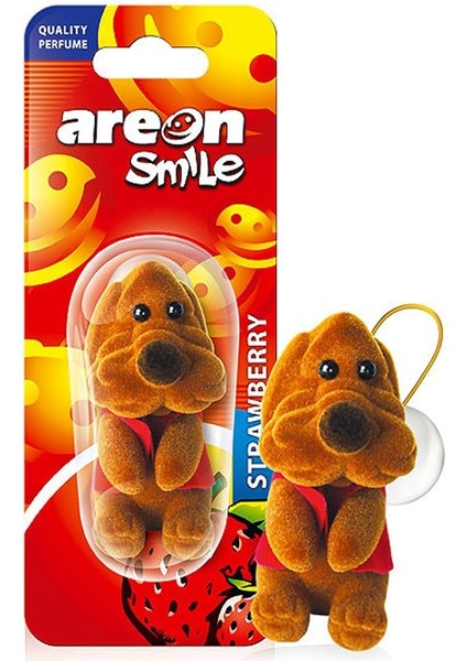 Smile Hava Tazeleyici Araba Kokusu Komik Köpek Araba Kokusu Çilek Hayvan Kolye Asmak Için Asılı Ayna Figür Ev Tatlı 3D (Çilek Paket x 1)