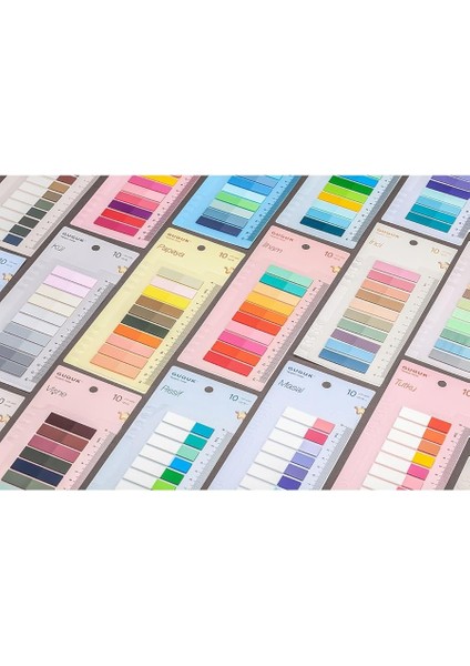 Sonbahar 10 Yarım Renkli Cetvelli Şeffaf Pet Index • Index Sticker • Post-It • Sticky Note fırsatları