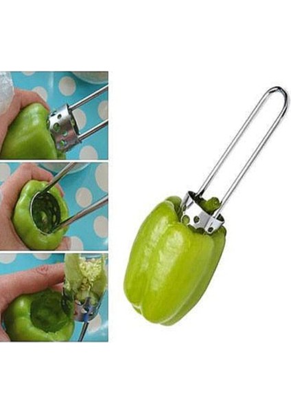 Akcakese Dolma Biber ve Kabak Oyacağı Metal Pratik Sebze Oyacak