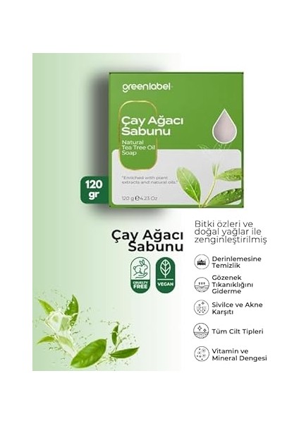 Çay Ağacı Sabunu Doğal Sivilce ve Akne Karşıtı 120 Gr. fiyatları