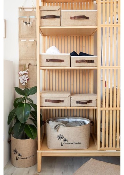 Bee Jüt Kapaklı Dolap Içi Organizer Takı, Makyaj, Banyo, Ofis Düzenleyici Saklama Kutusu 35X26X15 cm fiyatları