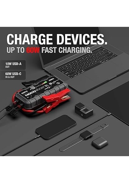 GBX75 12V 2500AMP Ultrasafe Lityum Akü Takviye + Powerbank + LED Lamba indirimleri