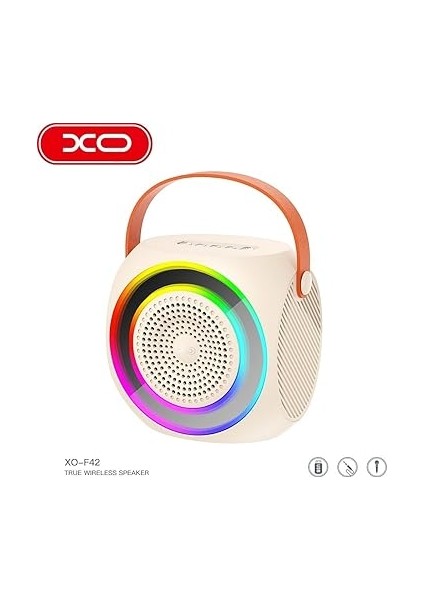 Simple Is Beauty Kablosuz Bluetooth Hoparlör ve Karaoke Mikrofon F42 – 10W Güç, Rgb Işıklı, Tf Kart & USB Destekli, Taşınabilir Ses Sistemi-(11,2 * 7,8 * 11,3cm)-Bej fiyatları