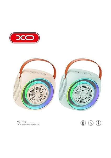 Simple Is Beauty Kablosuz Bluetooth Hoparlör ve Karaoke Mikrofon F42 – 10W Güç, Rgb Işıklı, Tf Kart & USB Destekli, Taşınabilir Ses Sistemi-(11,2 * 7,8 * 11,3cm)-Bej fırsatları