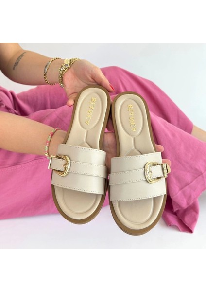 Orja Bej Cilt Terlik modelleri