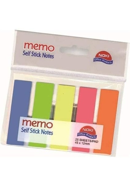 Memo Film Index 5 Renk 12X45MM 25 Yp. 12050 Yapışkan Notluk