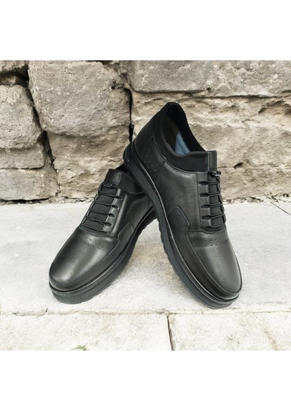 AW-1049 Hakiki Deri Rahat Lastikli Kaymaz Erkek Casual Ayakkabı indirimleri