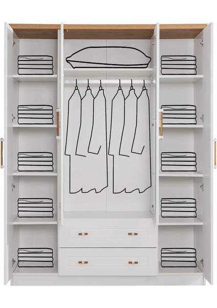 Gardırop, Vita Bohem 4 Kapaklı Çekmeceli Dolap indirimleri