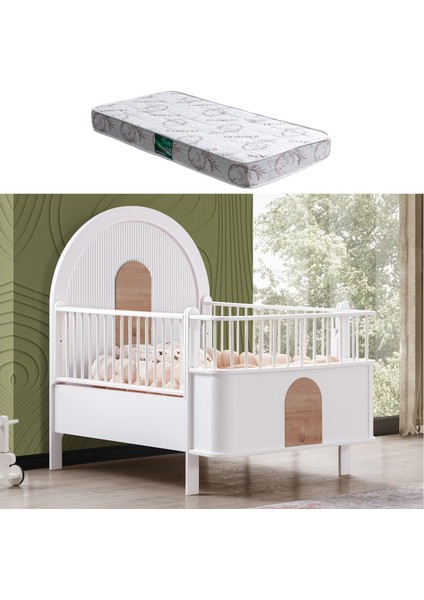 Mdf Beşik, Venüs Büyüyen Beşik + 1 Adet Comfort Yatak 90X130