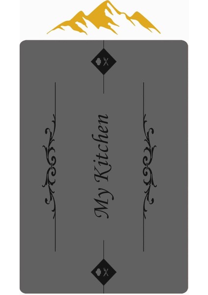 My Kitchen Desenli Dijital Baskı Kaymaz Taban Mutfak Halısı H0052 modelleri