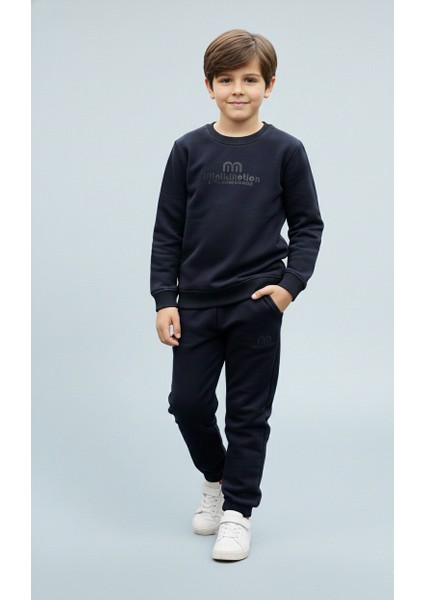 3 Iplik Çocuk Şardonlu Kabartmalı Baskı Siyah Kombin 4 fırsatları