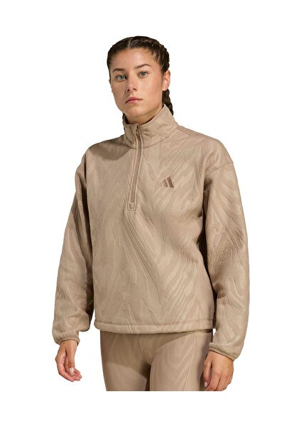 Aop Polarfleece Kadın Günlük Ceket JX3122 Krem