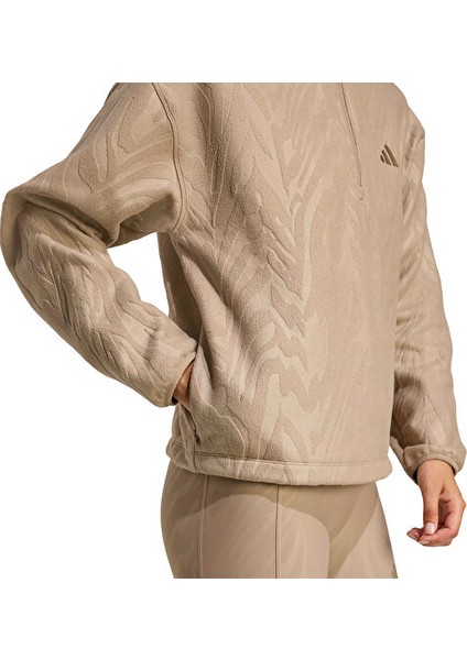 Aop Polarfleece Kadın Günlük Ceket JX3122 Krem modelleri