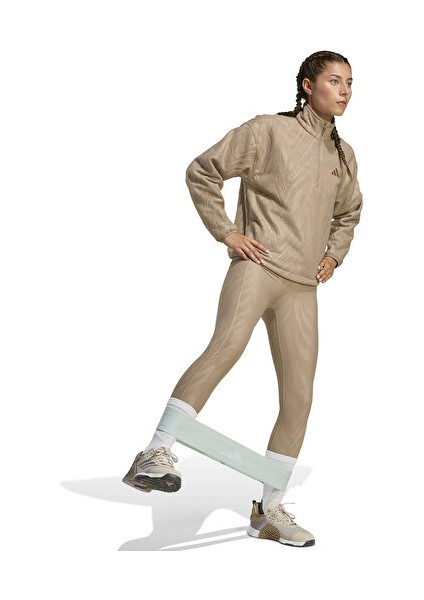 Aop Polarfleece Kadın Günlük Ceket JX3122 Krem