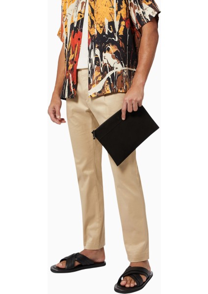 Medium Pouch In Suede Siyah Şık Süet Clutch fiyatları