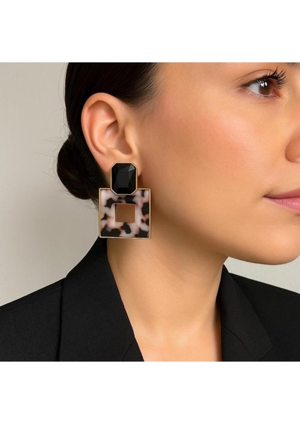 Kare Zr Model Leoparlı Akrilik Küpe fiyatları