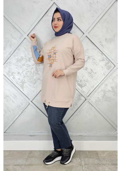 Kadın Baskı Detaylı Tesettür Tunik fiyatları