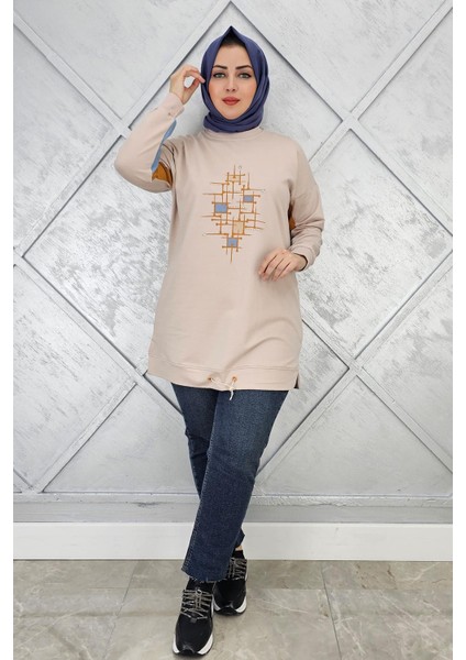 Kadın Baskı Detaylı Tesettür Tunik modelleri