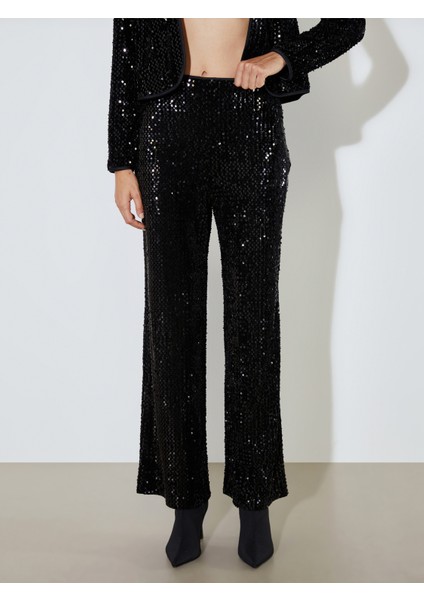 Yüksek Bel Pul Payetli Kadın Pantolon fiyatları