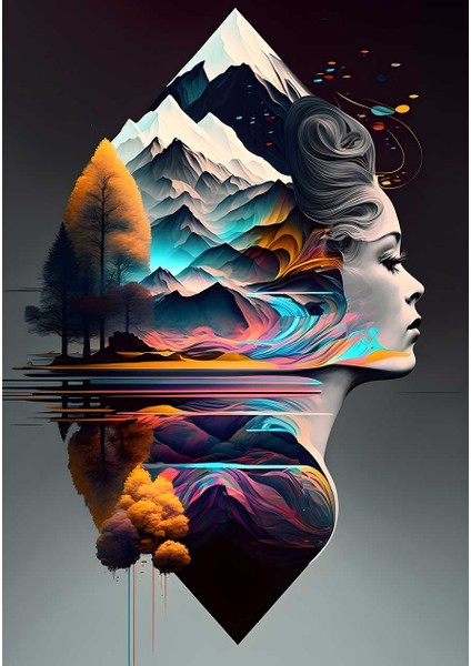 Zihin Manzarası Portresi Kanvas Tablo Duvar Resim fiyatları