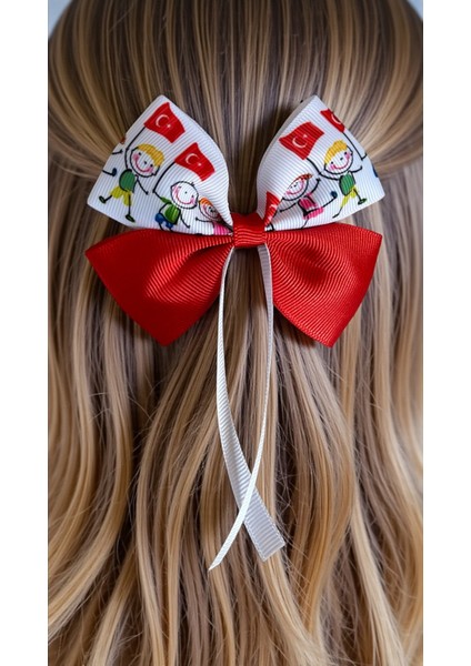 Türk Bayrağı Çocuklar Lastikli Saç Bağlama Tokası