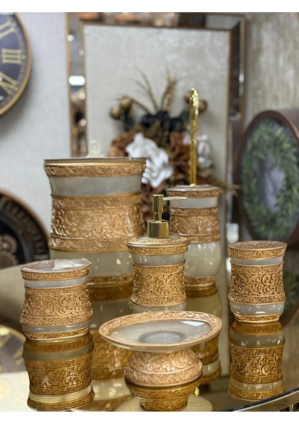 6 Parça Polyester Banyo Seti