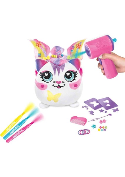 Airbrush Plush Hair'iffic Squishy Saç Tasarımı Oyun Seti - Pembe Saçlı Precious
