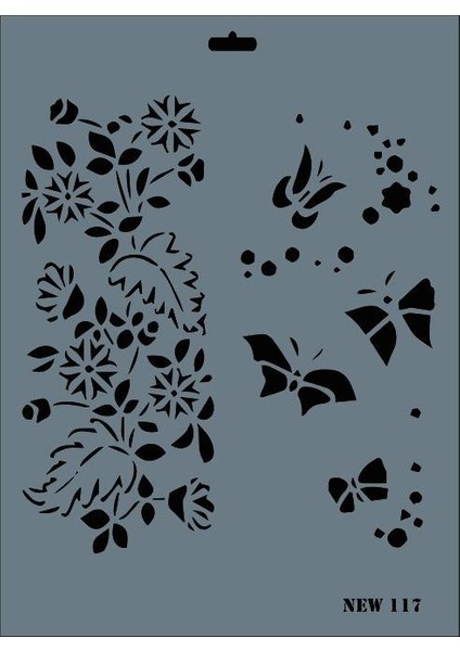 Rich New Seri N-117 Stencil 35X25 cm