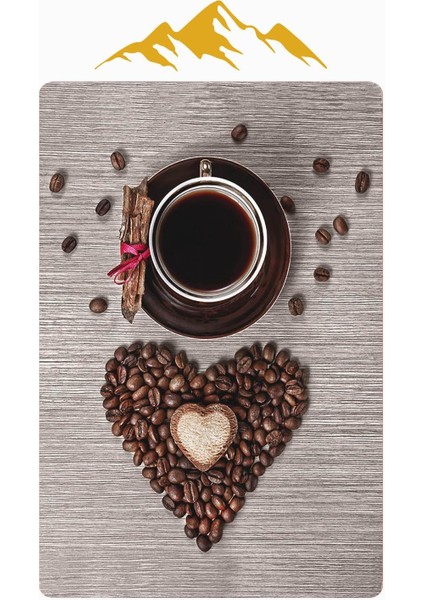 Kahve Fincanı Desenli Dijital Baskı Kaymaz Taban Mutfak Halısı H0057 modelleri