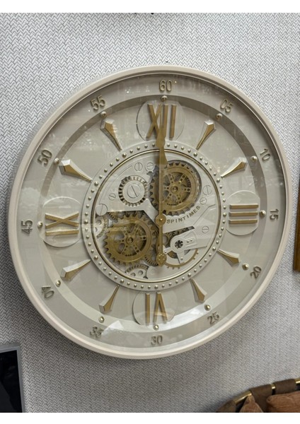 Sessiz Çarklı Metal Duvar Saati 60 cm