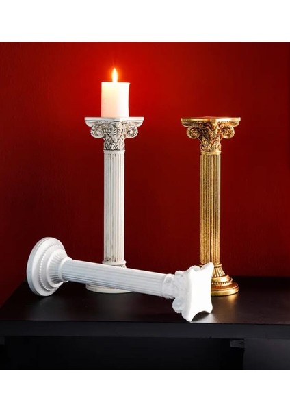 Büyük Boy Antik Yunan Mimarisi Taş Döküm Sütun 25 cm